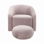Finoli Mauve Velvet Accent Chair + Ottoman Set