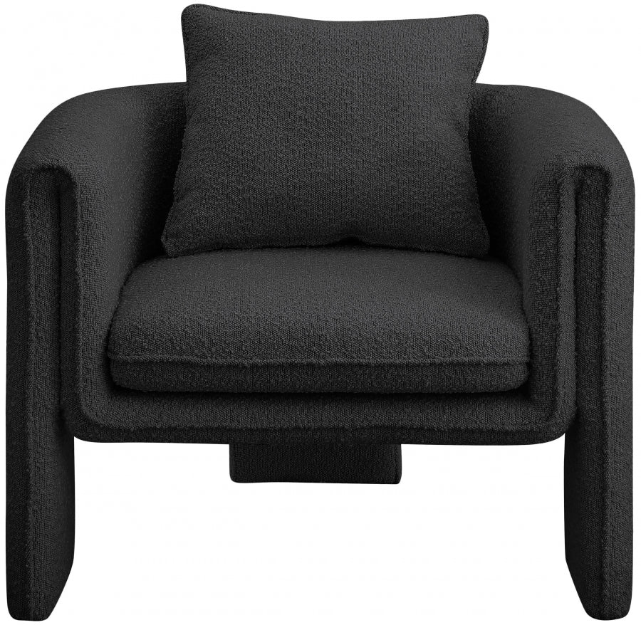 Valet Black Boucle Accent Chair
