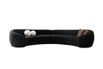 Bohemian Black Curved Fabric Sectional Sofa