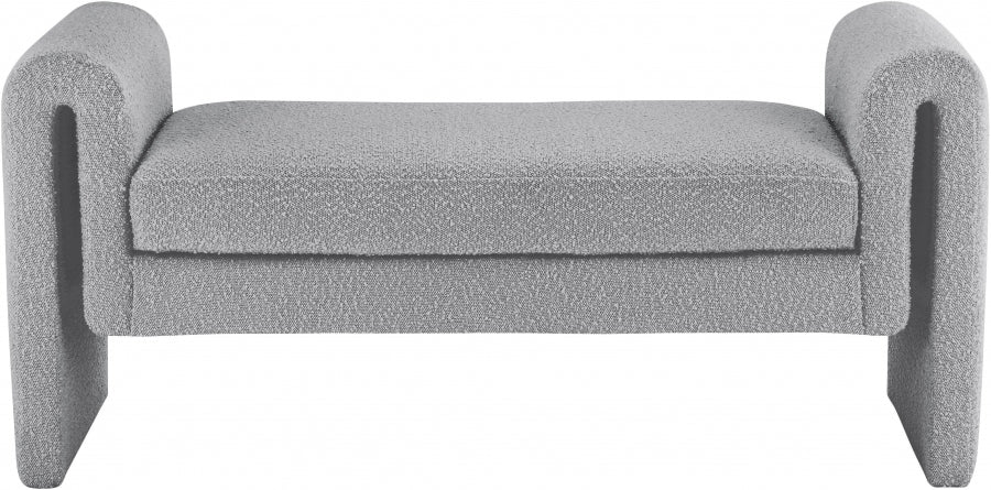 ILA Grey Black Fabric 51" Bench