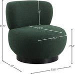 Calis Green Boucle Swivel Accent Chair