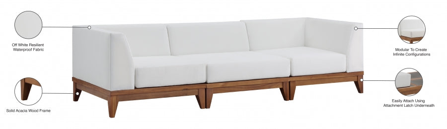 Rio Outdoor Off White Water Resistant Modular Sofa