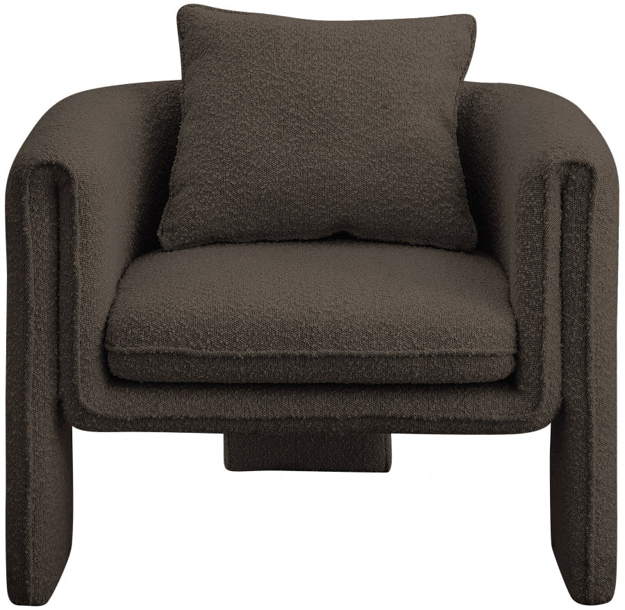 Valet Brown Boucle Accent Chair