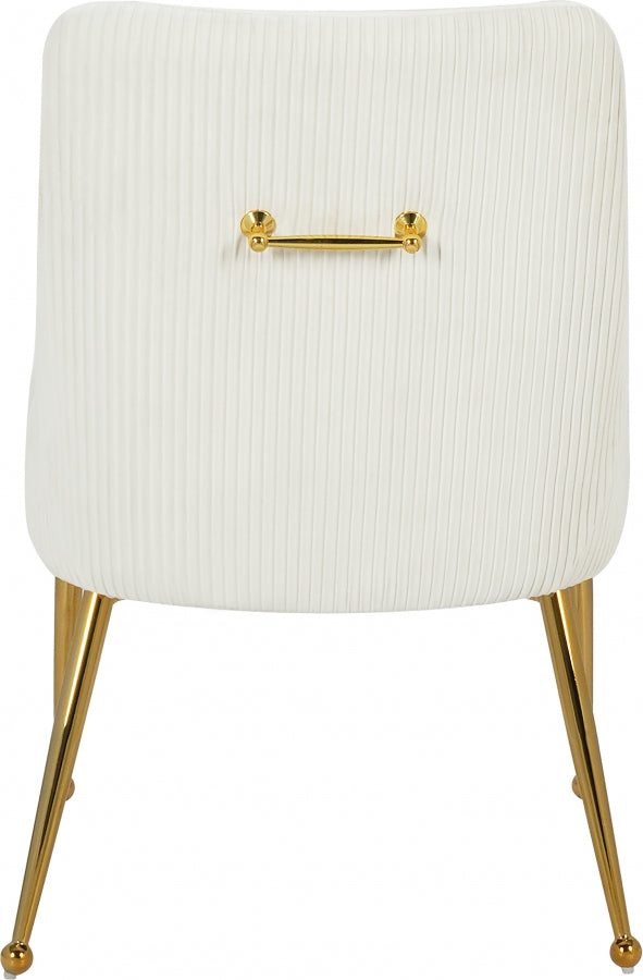 Cora Pleated Cream Velvet Dining Chair