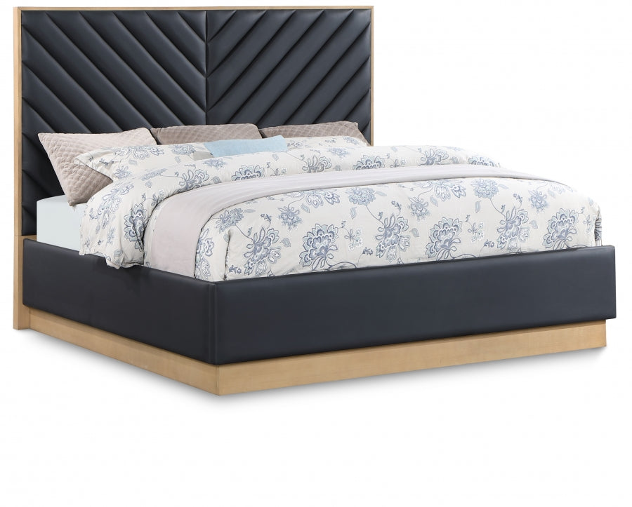Casa Black Faux Leather King Bed
