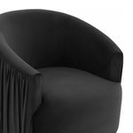 Paris Black Pleated Swivel Accent Chair