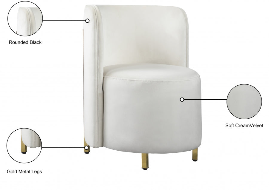 Zuna Cream Velvet Accent Chair