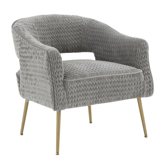Fiana Grey Velvet Accent Chair
