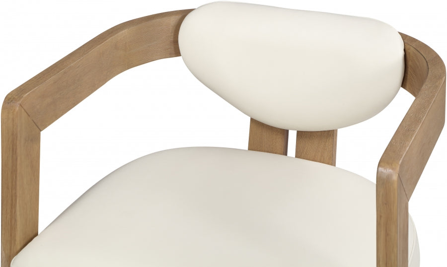 Carly Cream Faux Leather Dining Chair