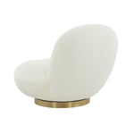 Vanna Cream Velvet Swivel Accent Chair