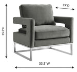 Ari Grey Velvet Accent Chair