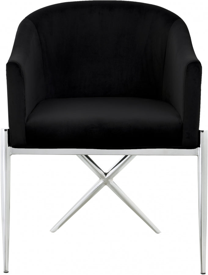 Calibur Black/Silver Velvet Dining Chair