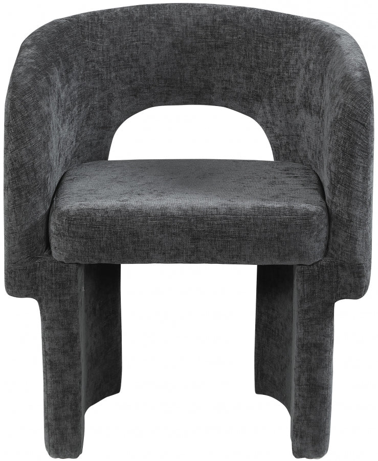 Chenille Black Fabric Accent/ Dining Chair