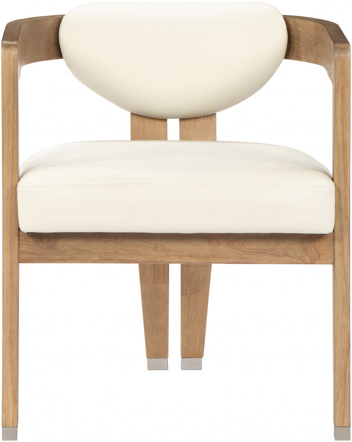 Carly Cream Faux Leather Dining Chair