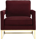 Ari Maroon Velvet Accent Chair