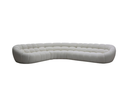 Vienna Off White Teddy Fabric Sectional