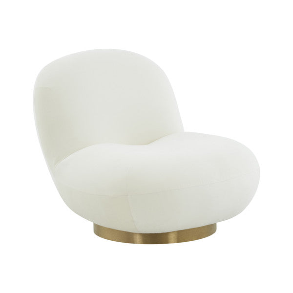 Vanna Cream Velvet Swivel Accent Chair