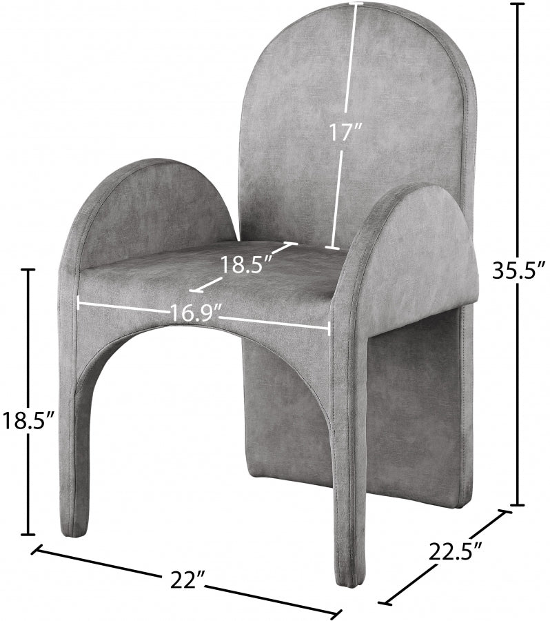 Metro  Grey Dining Arm Chair