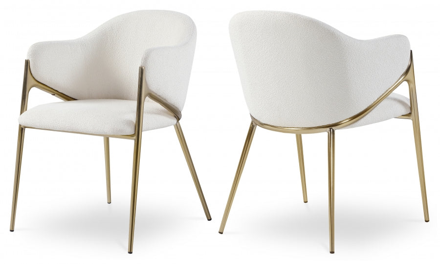 Nile Cream Boucle Fabric Dining Chair