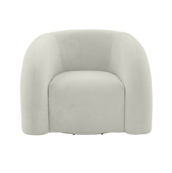 Camille Light Grey Velvet Swivel Accent Chair