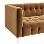 Ayden Cognac Velvet Sofa