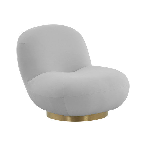 Vanna Grey Velvet Swivel Accent Chair
