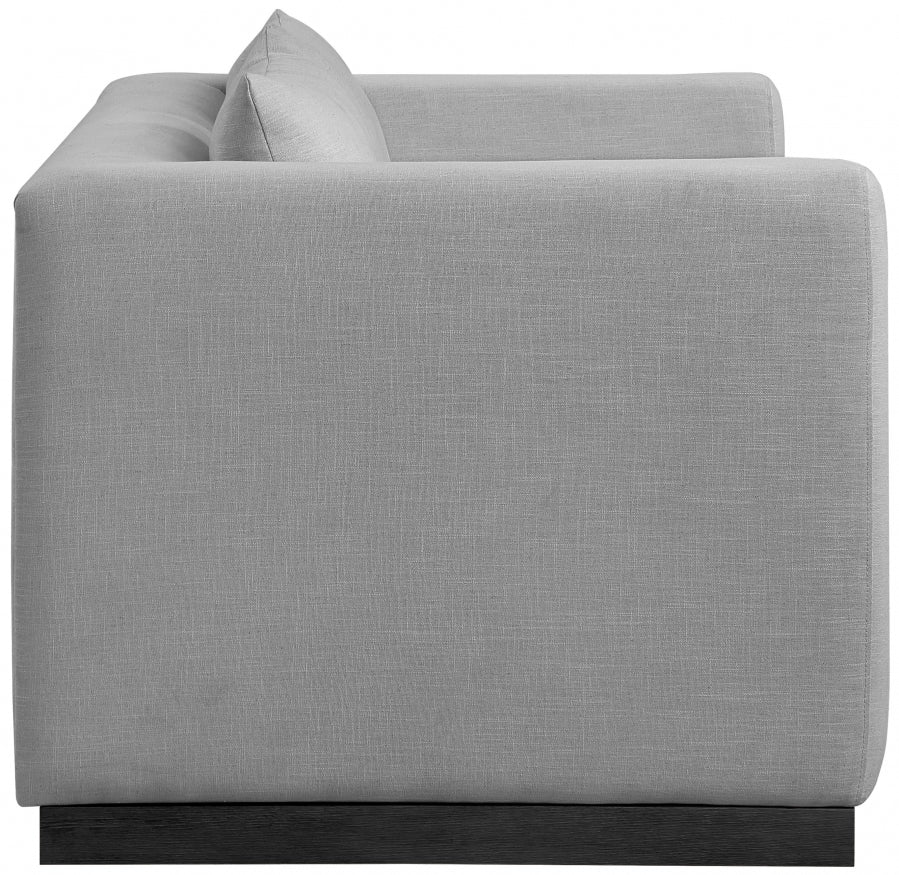 Rev Grey Linen Textured Fabic Love Seat