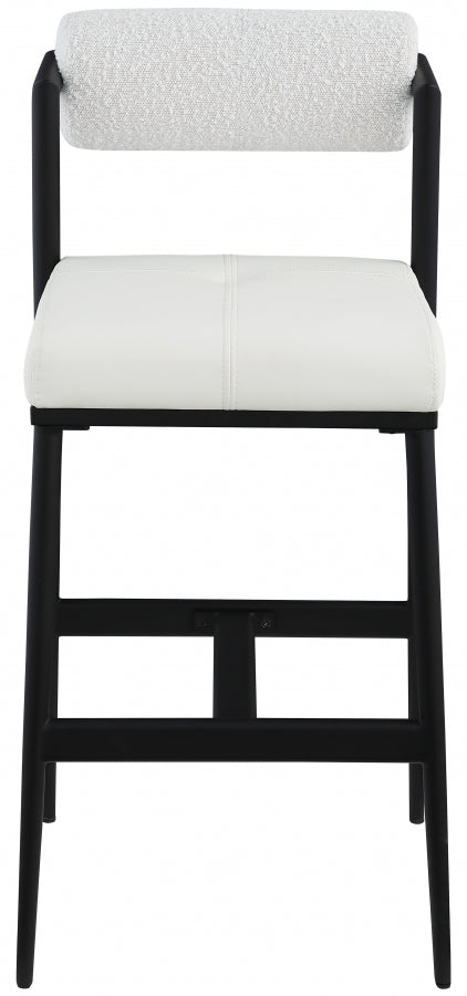 Riker Cream Boucle Faux Leather Bar / Counter Stools