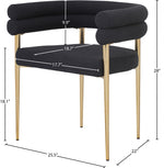 Vilna Velvet Black Boucle Dining Chair