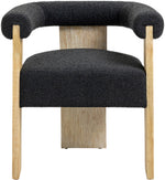 Barrel Boucle Black Dining Chair