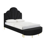 Lanka Black Velvet King Bed