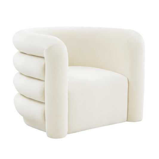 Curate Cream Velvet Lounge Accent Chair